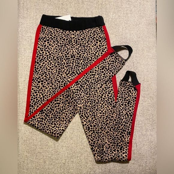 NWT ASOS Leopard Knitted Stirrup Leggings Womens 2 - Picture 8 of 12